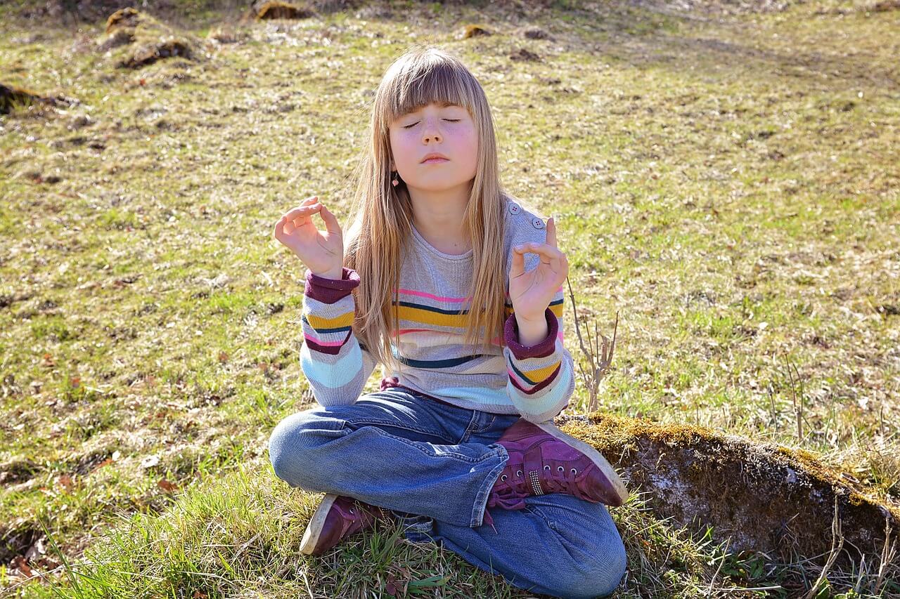 a child meditating