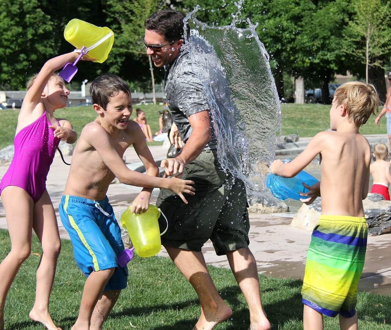 playing games with children