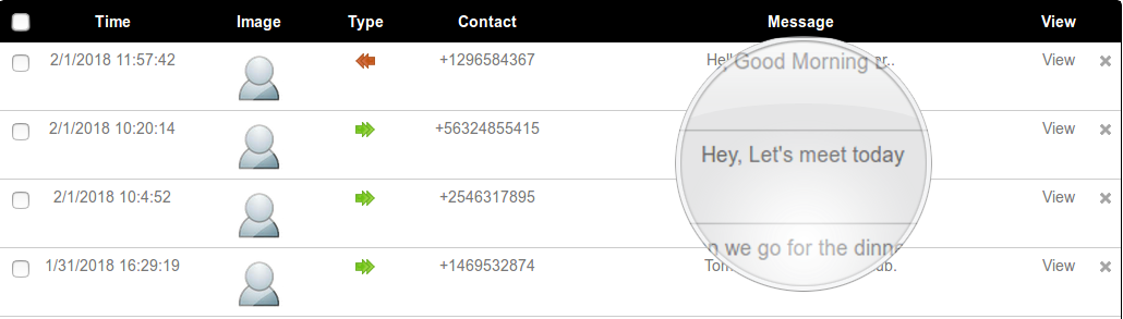 Monitor text messages