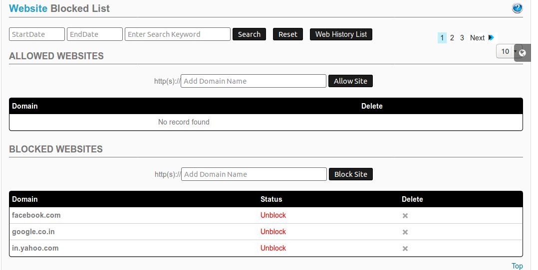 Blocking Website