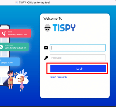 Iniciar sesión con tu cuenta TiSPY