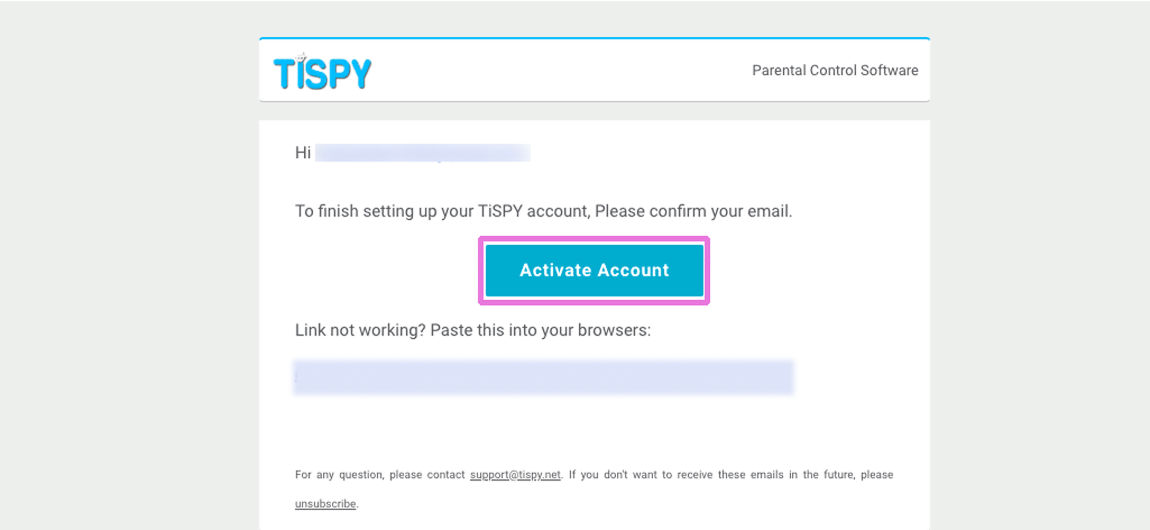 TiSPY activate account email
