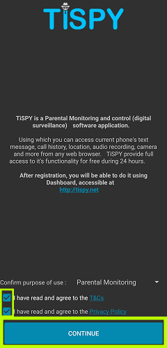Signup / Login and Configure TiSPY – TiSPY Android install guide (1/14)