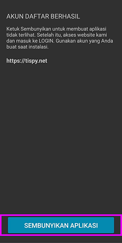 Daftar / Masuk dan Konfigurasikan TiSPY – TiSPY Android install guide (14/14)