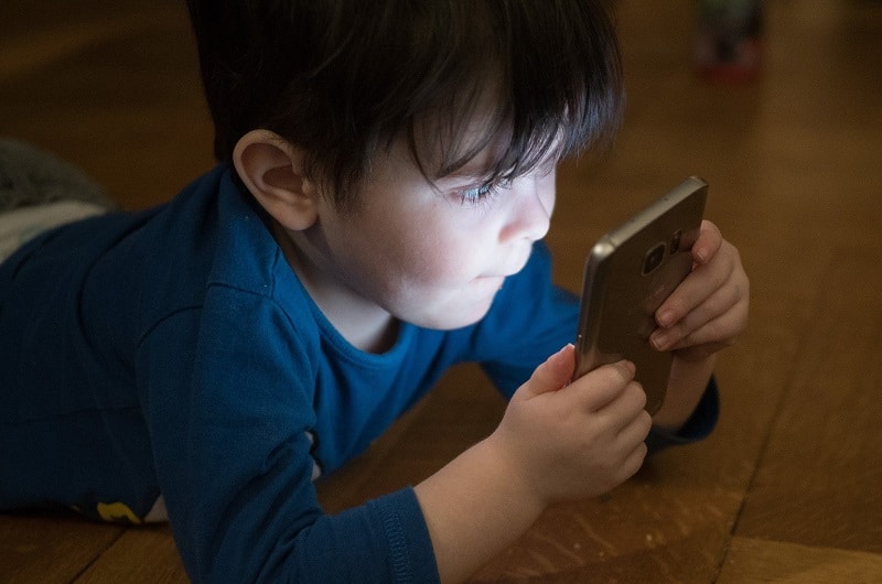 Child with a phone