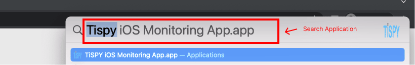 Search Tispy iOS Monitoring App in Spotlight