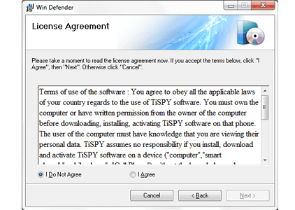 License Agreement for the use of TiSPY software