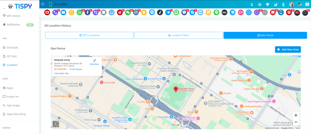 geo-fence location tracking