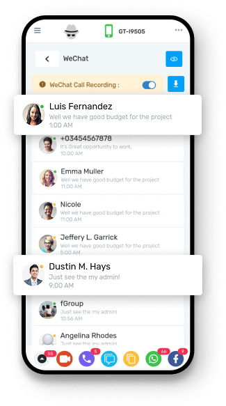 Monitor WeChat live chat