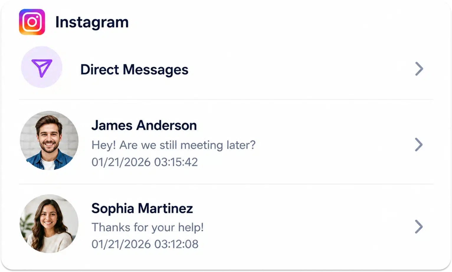 Access to Instagram Direct Message Conversations