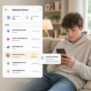 Detect unsafe website visits using website history tracker