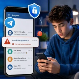 Track scams phishing suspicious links using telegram monitoring app