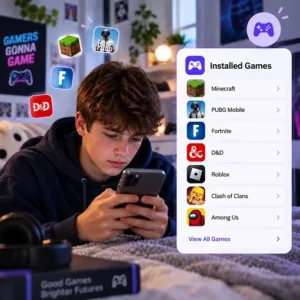 see installed games list using game time tracker