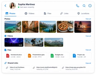 View Shared Photos, Videos & Files